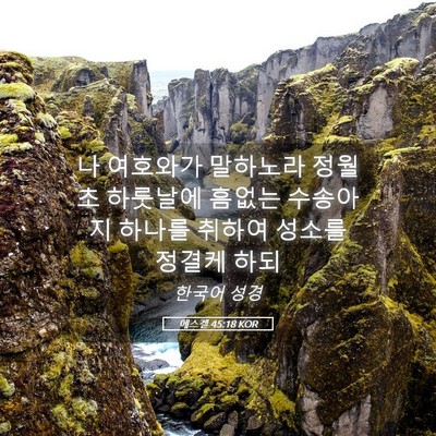 Picture 05 - 에스겔 45:18 KOR - 나 여호와가 말하노라 정월 초 - Bible Verse Picture