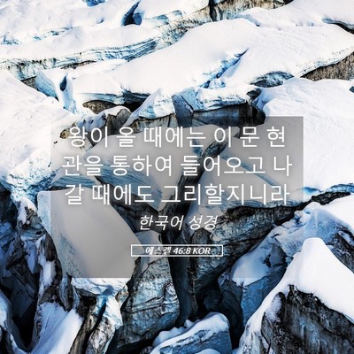 Picture 05 - 에스겔 46:8 KOR - 왕이 올 때에는 이 문 현관을 통하여 - Bible Verse Picture