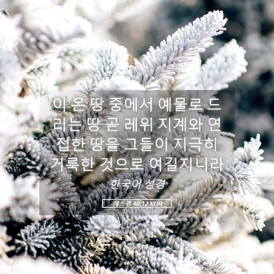 Picture 05 - 에스겔 48:12 KOR - 이 온 땅 중에서 예물로 드리는 땅 곧 - Bible Verse Picture