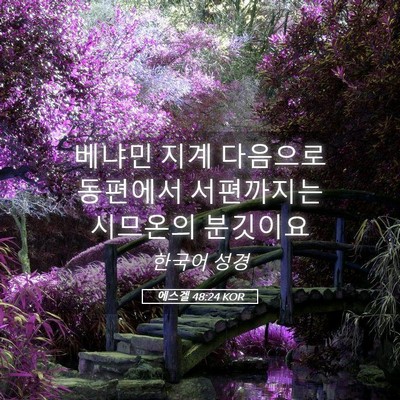 Picture 05 - 에스겔 48:24 KOR - 베냐민 지계 다음으로 동편에서 - Bible Verse Picture