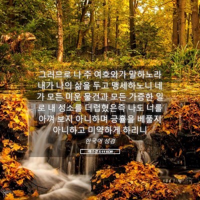 Picture 05 - 에스겔 5:11 KOR - 그러므로 나 주 여호와가 말하노라 - Bible Verse Picture