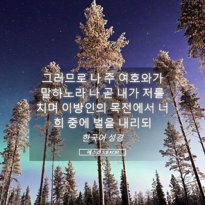 Picture 05 - 에스겔 5:8 KOR - 그러므로 나 주 여호와가 말하노라 - Bible Verse Picture
