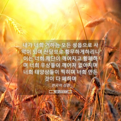 Picture 05 - 에스겔 6:6 KOR - 내가 너희 거하는 모든 성읍으로 - Bible Verse Picture