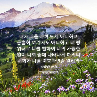 Picture 05 - 에스겔 7:4 KOR - 내가 너를 아껴 보지 아니하며 - Bible Verse Picture