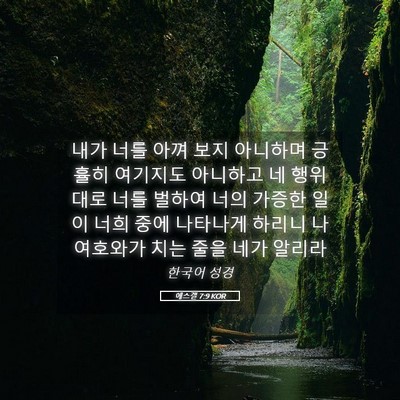 Picture 05 - 에스겔 7:9 KOR - 내가 너를 아껴 보지 아니하며 - Bible Verse Picture