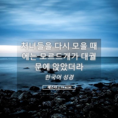 Picture 05 - 에스더 2:19 KOR - 처녀들을 다시 모을 때에는 - Bible Verse Picture
