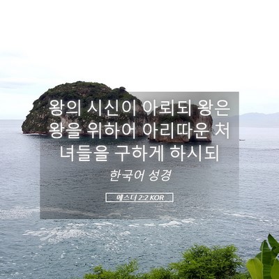 Picture 05 - 에스더 2:2 KOR - 왕의 시신이 아뢰되 왕은 왕을 - Bible Verse Picture