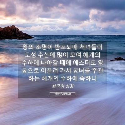 Picture 05 - 에스더 2:8 KOR - 왕의 조명이 반포되매 처녀들이 도성 - Bible Verse Picture