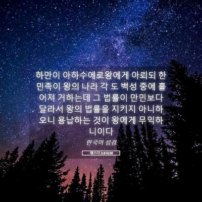 Picture 05 - 에스더 3:8 KOR - 하만이 아하수에로왕에게 아뢰되 한 - Bible Verse Picture