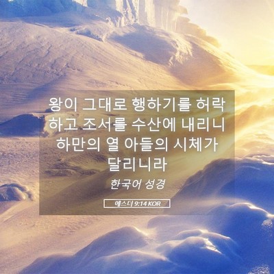 Picture 05 - 에스더 9:14 KOR - 왕이 그대로 행하기를 허락하고 - Bible Verse Picture