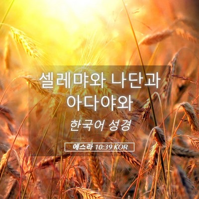 Picture 05 - 에스라 10:39 KOR - 셀레먀와 나단과 - Bible Verse Picture