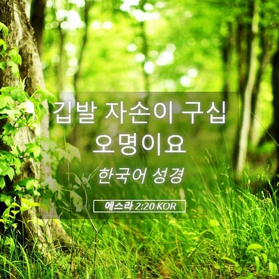 Picture 05 - 에스라 2:20 KOR - 깁발 자손이 구십 - Bible Verse Picture