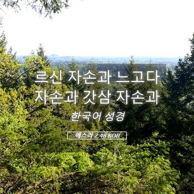 Picture 05 - 에스라 2:48 KOR - 르신 자손과 느고다 자손과 갓삼 - Bible Verse Picture