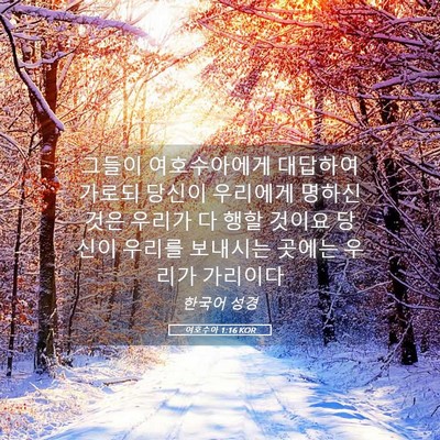 Picture 05 - 여호수아 1:16 KOR - 그들이 여호수아에게 대답하여 - Bible Verse Picture