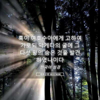 Picture 05 - 여호수아 10:17 KOR - 혹이 여호수아에게 고하여 가로되 - Bible Verse Picture