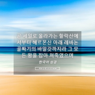 Picture 05 - 여호수아 11:17 KOR - 곧 세일로 올라가는 할락산에서부터 - Bible Verse Picture