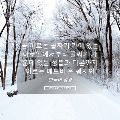 Picture 05 - 여호수아 13:9 KOR - 곧 아르논 골짜기 가에 있는 - Bible Verse Picture
