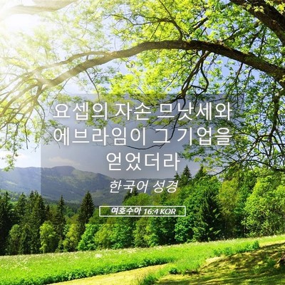 Picture 05 - 여호수아 16:4 KOR - 요셉의 자손 므낫세와 에브라임이 그 - Bible Verse Picture