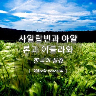 Picture 05 - 여호수아 19:42 KOR - 사알랍빈과 아얄론과 - Bible Verse Picture