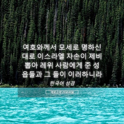 Picture 05 - 여호수아 21:8 KOR - 여호와께서 모세로 명하신 대로 - Bible Verse Picture