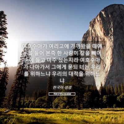 Picture 05 - 여호수아 5:13 KOR - 여호수아가 여리고에 가까왔을 때에 - Bible Verse Picture