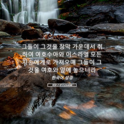 Picture 05 - 여호수아 7:23 KOR - 그들이 그것을 장막 가운데서 취하여 - Bible Verse Picture
