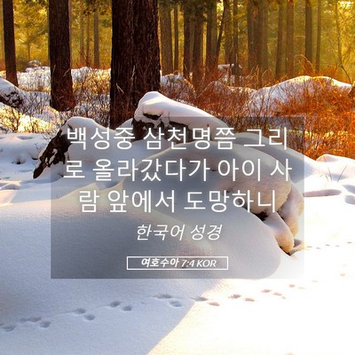 Picture 05 - 여호수아 7:4 KOR - 백성중 삼천명쯤 그리로 올라갔다가 - Bible Verse Picture