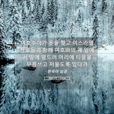 Picture 05 - 여호수아 7:6 KOR - 여호수아가 옷을 찢고 이스라엘 - Bible Verse Picture