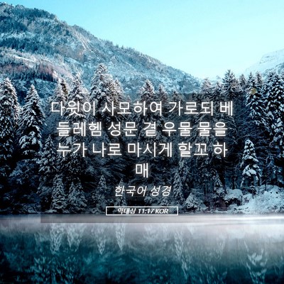 Picture 05 - 역대상 11:17 KOR - 다윗이 사모하여 가로되 베들레헴 - Bible Verse Picture