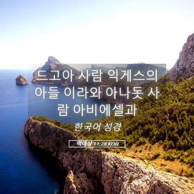 Picture 05 - 역대상 11:28 KOR - 드고아 사람 익게스의 아들 이라와 - Bible Verse Picture