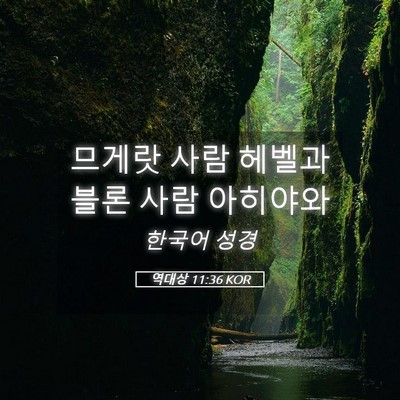 Picture 05 - 역대상 11:36 KOR - 므게랏 사람 헤벨과 블론 사람 - Bible Verse Picture
