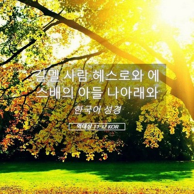 Picture 05 - 역대상 11:37 KOR - 갈멜 사람 헤스로와 에스배의 아들 - Bible Verse Picture