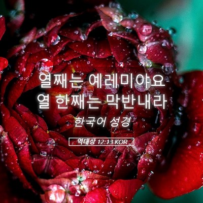 Picture 05 - 역대상 12:13 KOR - 열째는 예레미야요 열 한째는 - Bible Verse Picture