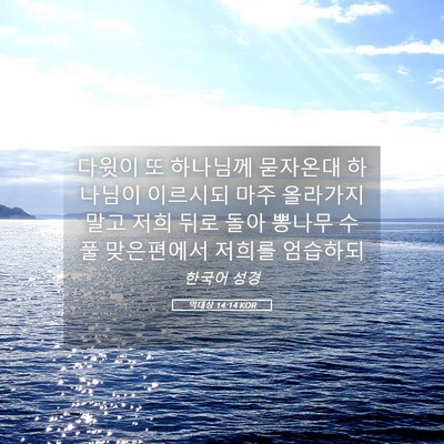 Picture 05 - 역대상 14:14 KOR - 다윗이 또 하나님께 묻자온대 - Bible Verse Picture