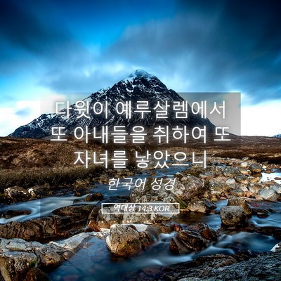 Picture 05 - 역대상 14:3 KOR - 다윗이 예루살렘에서 또 아내들을 - Bible Verse Picture