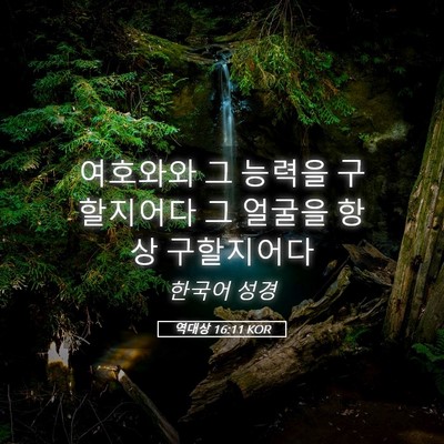 Picture 05 - 역대상 16:11 KOR - 여호와와 그 능력을 구할지어다 그 - Bible Verse Picture
