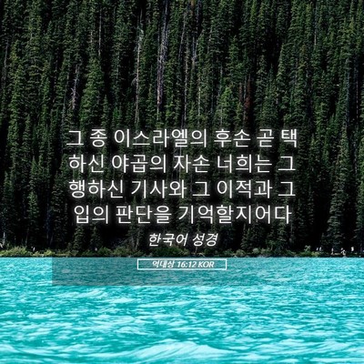 Picture 05 - 역대상 16:12 KOR - 그 종 이스라엘의 후손 곧 택하신 - Bible Verse Picture