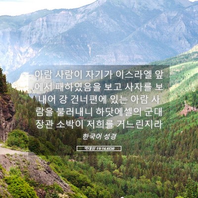 Picture 05 - 역대상 19:16 KOR - 아람 사람이 자기가 이스라엘 앞에서 - Bible Verse Picture