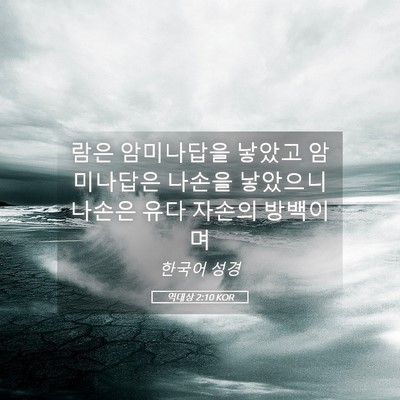 Picture 05 - 역대상 2:10 KOR - 람은 암미나답을 낳았고 암미나답은 - Bible Verse Picture