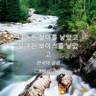 Picture 05 - 역대상 2:11 KOR - 나손은 살마를 낳았고 살마는 - Bible Verse Picture