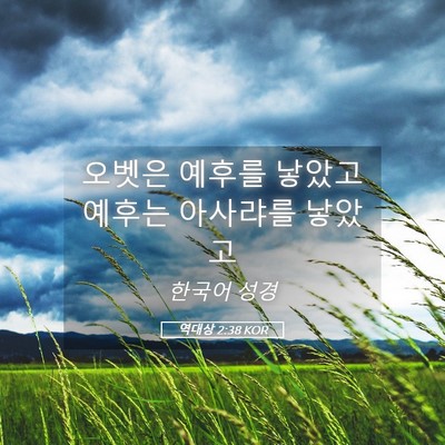 Picture 05 - 역대상 2:38 KOR - 오벳은 예후를 낳았고 예후는 - Bible Verse Picture