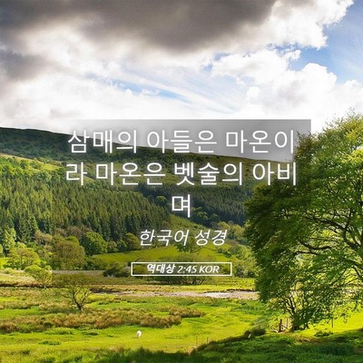 Picture 05 - 역대상 2:45 KOR - 삼매의 아들은 마온이라 마온은 - Bible Verse Picture