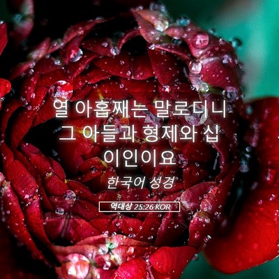 Picture 05 - 역대상 25:26 KOR - 열 아홉째는 말로디니 그 아들과 - Bible Verse Picture