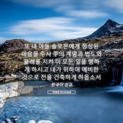 Picture 05 - 역대상 29:19 KOR - 또 내 아들 솔로몬에게 정성된 - Bible Verse Picture