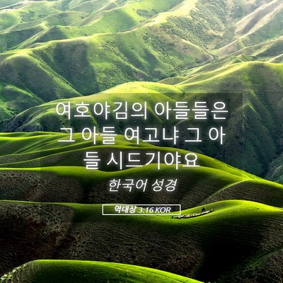 Picture 05 - 역대상 3:16 KOR - 여호야김의 아들들은 그 아들 여고냐 - Bible Verse Picture