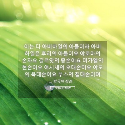 Picture 05 - 역대상 5:14 KOR - 이는 다 아비하일의 아들이라 - Bible Verse Picture