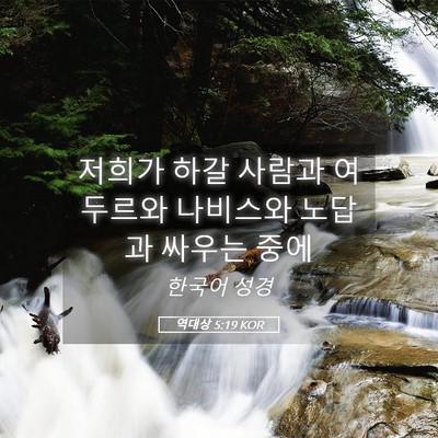 Picture 05 - 역대상 5:19 KOR - 저희가 하갈 사람과 여두르와 - Bible Verse Picture