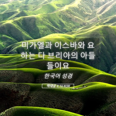 Picture 05 - 역대상 8:16 KOR - 미가엘과 이스바와 요하는 다 - Bible Verse Picture