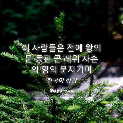 Picture 05 - 역대상 9:18 KOR - 이 사람들은 전에 왕의 문 동편 곧 - Bible Verse Picture
