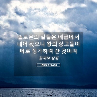 Picture 05 - 역대하 1:16 KOR - 솔로몬의 말들은 애굽에서 내어 - Bible Verse Picture